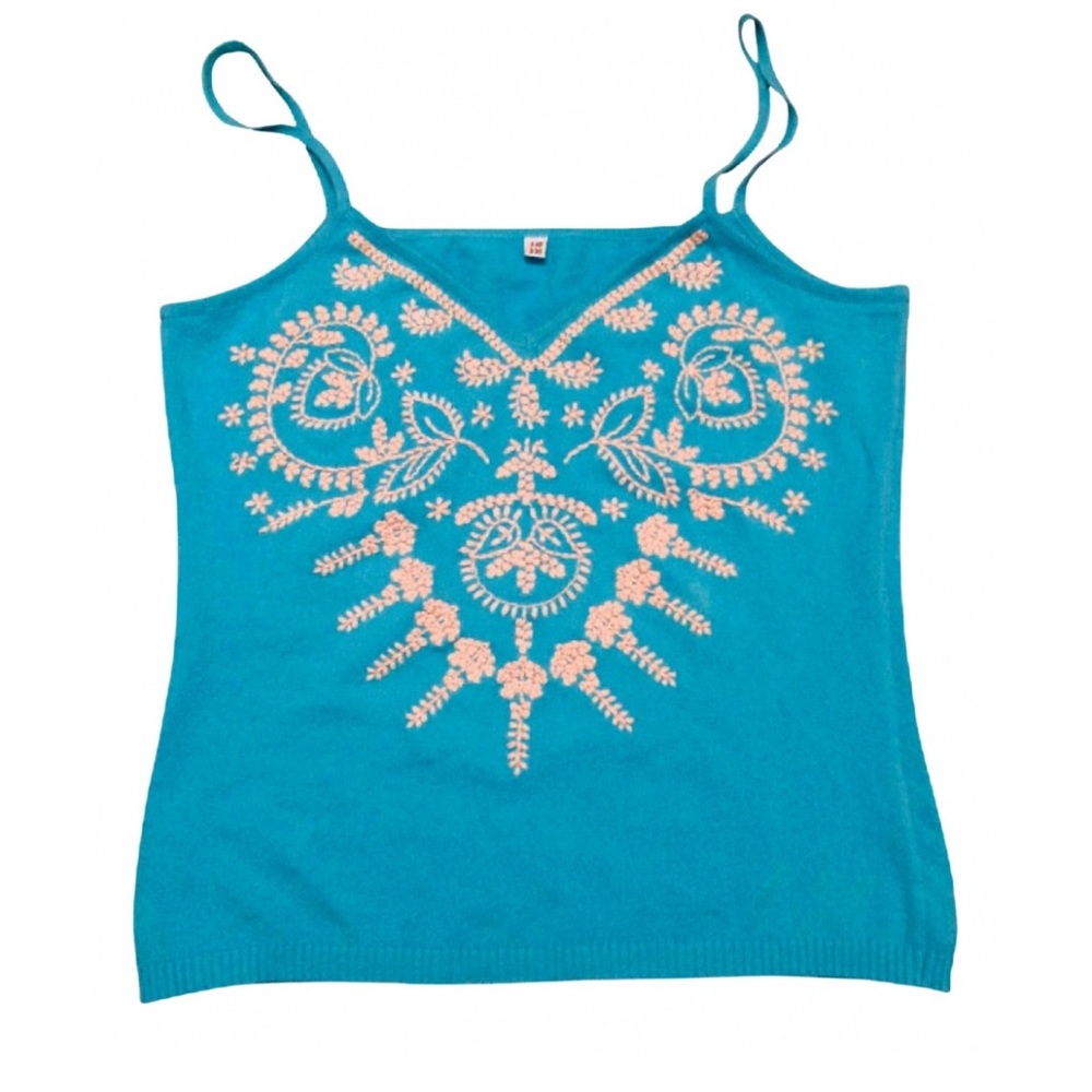 Vintage Blumarine turquoise knit camisole tank
